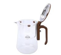 Bewinner Tetera de Vidrio con Separación de Agua de 800 Ml de Gran Capacidad con Infusor Desmontable, Tetera Magnética Transparente para Restaurante en Casa, Preparación con Filtro de Botón de Fácil