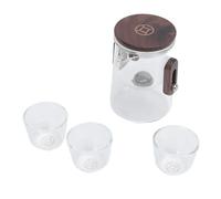 Bewinner Tetera Mágica de Vidrio con Colador de 330 Ml, Olla de Filtración Magnética y Separación de Agua, Incluye 3 Tazas, Vidrio de Alto Borosilicato y Acero Inoxidable 304 para el Hogar, la
