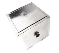 Bewinner Trampa de Grasa Comercial, Interceptor de Aguas Residuales de Acero Inoxidable con de Filtración Doble, Tamaño de 30x30x30 Cm para Tubo Interior de 50 Mm de Diámetro