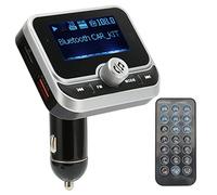 Bewinner Transmisor FM Bluetooth para Coche, Adaptador Inalámbrico de Radio FM Bluetooth con Pantalla de 1,8 Pulgadas, Cargador de Coche con 2 Puertos USB, Kit de Reproductor de Música para Coche