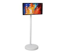 Bewinner TV Portátil con Pantalla Táctil de 21,5 Pulgadas, TV Móvil Inteligente de 6 GB + 128 GB, TV para Exteriores con Pantalla 1080P con Cámara, Soporte de Piso para TV (Enchufe de la