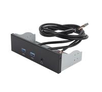 Bewinner USB 3.2 Gen1 Panel Delantero del Panel Frontal con Velocidad de 5 Gbps, Panel de la Bahía de Transmisión óptica de 5 Pines, 2 Puertos, Conector de Auriculares, Panel Frontal