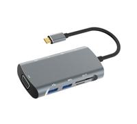 Bewinner USB C HUB, Adaptador USB C 9 en 1 Dongle, Tipo C M a PD, USB3.0, USB2.0 X 2, Lector de Tarjetas, HD, VGA, Adaptador de Alta Transferencia, Salida 4K 2K 30Hz para Computadoras