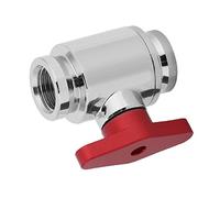 Bewinner Válvula de Bola de Refrigeración por Agua de Rosca Interna G1/4 con - Latón, Cromado, para Sistemas de Refrigeración por Agua de PC y Puerto de Drenaje (#1)