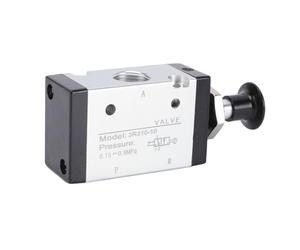 Bewinner Válvula Neumática de Empuje y Tracción de 3 Vías y 2 Posiciones, Válvula de Control de Aire Manual con Puertos NPT de 3/8", de Palanca Manual de Acción Directa para Cilindros, Compresores,