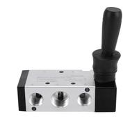 Bewinner Válvula Neumática de Empuje y Tracción, Válvula de Control de Aire con Palanca Manual de 5 Vías y 2 Posiciones, Tipo de Acción Directa Manual NPT de 3/8 Pulgadas para Cilindro, Compresor,