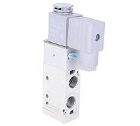 Bewinner Válvula Solenoide de 5 Vías, Puerto G1/4", Cuerpo de Aleación de Aluminio, 5/2 Posiciones, para Sistemas Neumáticos (DC12V)