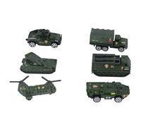 Bewinner Vehículos Militares Fundidos a Presión, Paquete de 6 Juguetes Militares para Niños Mayores de 3 Años, Incluye Tanque, Helicóptero, Vehículo Blindado y Transportador, Juego de Aleación