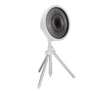 Bewinner Ventilador de Camping con Trípode, Ventilador Oscilante 3 en 1 con Luz y Cargador de Teléfono, 3 Velocidades y Altura Ajustable para Tienda de Campaña, Pesca Actividades Al Aire Libre (WHITE)