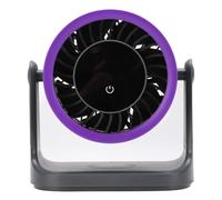 Bewinner Ventilador de Escritorio USB Morado para Dormitorio - Pantalla Digital LED de Alta Velocidad de 5000 RPM, Ventilador de Mesa Silencioso sin Aspas con Flujo de Aire Ajustable de 360°,