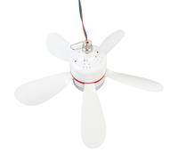 Bewinner Ventilador de Techo Portátil con Luz LED, Alimentación de 12 V CC, Aspas Desmontables para una Fácil Limpieza, 16,5 Pulgadas, Ideal para Acampar, Tiendas de Campaña y Pescar