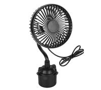 Bewinner Ventilador Portátil Alimentado por USB, Ventilador de Viaje Silencioso de 3 Velocidades, Ventilador de Coche USB Montado en Portavasos, Ventilador Personal de Cuello de Cisne