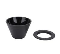 Bewinner Vierta sobre el Gotero de café, Filtro de Preparación de Fondo Plano de PP de Grado Alimenticio para el Hogar y el Restaurante, Fácil de Limpiar y Almacenar, Diseño Elegante (BLACK)