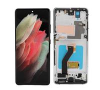 Bewinner Vivid 3200x1440px 6.8" S21 Ultra 5G Reemplazo de Pantalla de Teléfono con Pantalla con Sensor de Huellas Dactilares para Profesionales de Reparación de Teléfonos (Silver)