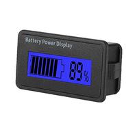 Bewinner Voltímetro Indicador de Capacidad de Batería Universal GY-6H 12-48 V con Pantalla LCD Retroiluminada, Resistente Al Agua, Fácil Instalación para Motocicleta, Carrito de Golf, RV (luz azul)
