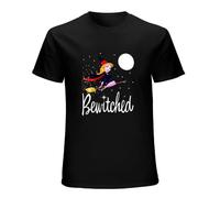 Bewitched Fan tee Cartoon Witch TV Show Logo Sorceress Men's T Shirt Black 3XL
