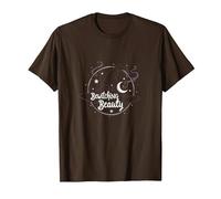 Bewitching Beauty: Encantador Sombrero de Bruja Luna Estrellas Camiseta, Hombre, Marrón, L