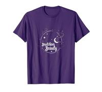 Bewitching Beauty: Encantador Sombrero de Bruja Luna Estrellas Camiseta, Hombre, Morado, S