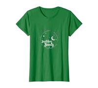 Bewitching Beauty: Encantador Sombrero de Bruja Luna Estrellas Camiseta, Mujer, Verde Kelly, S