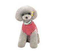 Bewnvne Camisa ligera a rayas para mascotas para primavera y verano, disfraces para mascotas, lindos suéteres para perros pequeños, Navidad, adecuado para caniche, chihuahua, corgi (rojo, S)