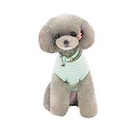 Bewnvne Camisa ligera a rayas para mascotas para primavera y verano, disfraces para mascotas, lindos suéteres para perros pequeños, Navidad, adecuado para caniche, chihuahua, corgi (verde, S)