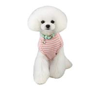 Bewnvne Camisa ligera a rayas para mascotas para primavera y verano, disfraces para mascotas, lindos suéteres para perros pequeños, Navidad, adecuado para caniche, chihuahua, corgi (rosa, M)