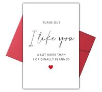 Bewoow Tarjeta romántica de aniversario para hombres y mujeres, dulce tarjeta de San Valentín para marido y esposa, divertida tarjeta de amor para novio y novia, resulta como tú mucho más de lo