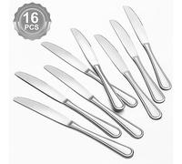 BEWOS 16 Piezas Cuchillos de Cena, Cuchillos de Mesa de 23cm, Cuchillo de Mantequilla de Acero Inoxidable, Adecuados para el Hogar/Restaurante/Cocina, Aptos para Lavavajillas y Pulidos a Espejo