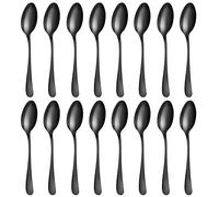 BEWOS Negro Mate cucharillas postre de 16, 13,7 Cm/ 5,39 Inch Cucharas de Acero Inoxidable, Serie de cucharillas cafe Buena, Capto Para Lavavajillas, Ideal Para Hogares, Restaurantes