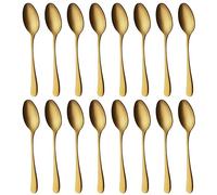 BEWOS Oro Mate Cucharas de Sopa de 16, 20,5 Cm / 8,07 Inch Cucharas de Acero Inoxidable, Serie de Cucharas Soperas Buena, Lavavajillas Cuchara Sopera, Ideal Para Hogares, Restaurantes