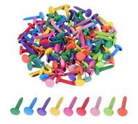 Bewudy 100 pines divididos multicolores, pasadores divididos redondos para álbumes de recortes, mini sujetadores de clavos divididos para manualidades de papel, bricolaje, estampado de álbumes de