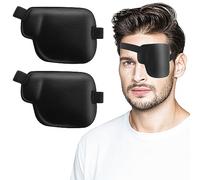 Bewudy 2 parches para ojos para adultos y niños, parche de ojo 3D negro ajustable para ambliopía de ojo perezoso, estrabismo y después de la cirugía (ojo izquierdo)