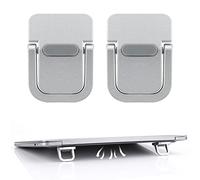 Bewudy 2PCS Soporte de Teclado Portátil, Mini Soporte de Teclado de Ordenador Invisible Autoadhesivo para Escritorio, Pies de Portátil Plegables con Silicona Antideslizante (Plateado)