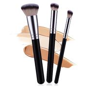 Bewudy 3 Stück Make-up Pinsel, Pincel para Base de Maquillaje y Pincel para Corrector, Pincel de Maquillaje de Sintética Profesional para Base de Maquillaje Flüssige, Creme, Puder, Rouge