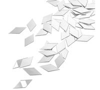 Bewudy 300 espejos pequeños para manualidades, minilámina de espejo de mosaico, espejo de cristal, autoadhesivo, para decoración de pared, baño, artesanía, armario (rombo)