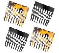 Bewudy 4 peines laterales para el cabello francés, peines pequeños para peinar el cabello con torsión y sujeción fuerte, pinzas decorativas para mujer