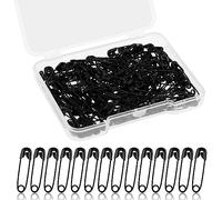 Bewudy alfileres de seguridad, 150piezas resistentes al óxido alfileres de seguridad, 19mm pequeños alfileres de seguridad para la ropa de metal agujas de coser para la ropa artes y artesanías (Negro)
