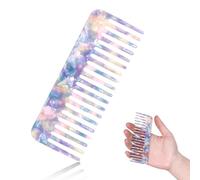 Bewudy Peine para rizos antiestáticos, peine de dientes para mujer, peluquería peine, cepillo de dientes gruesos para hombres y mujeres, hombres para rizos y cabello largo (morado)