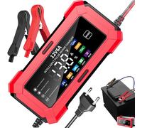 Bexdug 12v Cargador de Batería,Cargador de Batería Auto Inteligente para Coche 12v | Mantenedor Automático con Apagado para Vehículos Camión Autocaravana Viajes Carretera Mantenimiento