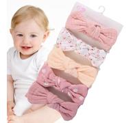 Bexdug Baby Girl Bows and Dadem, Bows para niñas, de diadema de bebé, Bandas para el cabello de 7.1x1.4 pulgadas con nudo, accesorios de envoltura de cabeza elástica para ropa diaria