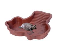Bexdug Baño para Reptiles | Bandeja Agua Y Alimento + Baño para Reptiles | Plato de Remojo con Rampa, Accesorios de Hábitat Terraza de Descanso, Decoración de Acuario y Recipiente para Alimentos para