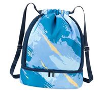Bexdug Bolsa de Natación, Mochila Impermeable de Cordón, Bolsa Ergonómica de Cordón con Compartimentos Separados para Seco y Mojado para Gimnasio, Viaje, Piscina y Natación
