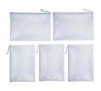 Bexdug Bolsas Transparentes con Cremallera | Bolsas para Archivos A4 con Cremallera | 5 Unidades Estuche Escritorio Cosmeticos Organizador Aula Material Oficina