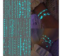 Bexdug Calcomanías Luminosas Temporales,Calcomanías Estrella Maquillaje 6 Unidades Impermeables - Para Cumpleaños Bodas Carnaval Piscina Adultos Cosplay Eventos Deportivos Y Decoración Nocturna