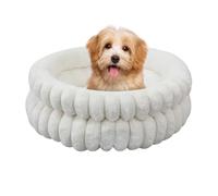 Bexdug Cama para cachorros | Cojín de dona para mascotas, cojín redondo extraíble y calmante de 20 pulgadas, suave, para dormir, para perros, cachorros, gatitos, descansando junto a la cama
