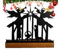 Bexdug Candelabro de pesebre de belén | Suministros de pesebre religioso sagrado con base de madera, portavelas de Navidad, para mesa, ventana, porche, patio, fiesta, festival, noche, cocina, oficina