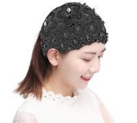 Bexdug Diadema ancha de encaje,Diademas de encaje para mujer, Diadema ancha de encaje floral, Tocado bohemio para mujeres y niñas, bufanda para el pelo para yoga, ejercicio, gimnasio, correr
