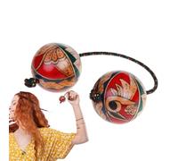 Bexdug Instrumentos musicales africanos | Sonajero clásico de madera de doble bola | Bolas agitadoras de mano, bola rítmica para clase musical de boda