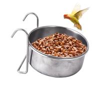 Bexdug para Jaula - Bebederos de Aves,Bandeja Alimentadora de Acero Inoxidable con Ancha para Hábitat y Casas de Ninfas