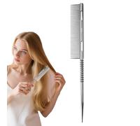 Bexdug Peine Cola Punta Estilizado Cabello - Dientes Metal Peinado Separación,Peine Ergonómico para Volumen, Desenredado y Estilismo